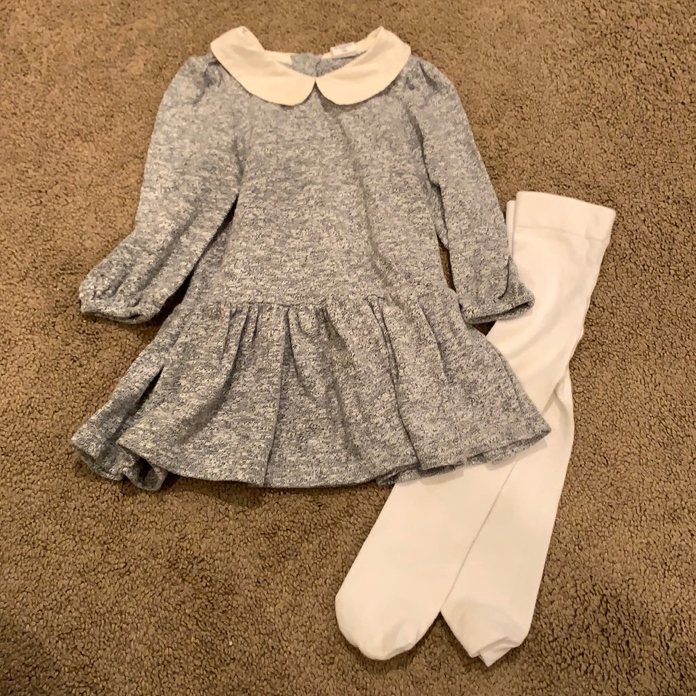 Baby GAP collared dress w/ tights sz 18-24 mo.